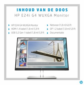 HP E24i G4 24&#039;&#039; | 1920x1200 WUXGA IPS | 60Hz | 5ms | 99% sRGB | USB-Hub | Ergonomisch Verstelbaar | Monitor
