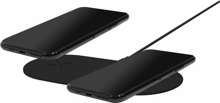 Mobiparts Dual Fast Wireless Charging Pad | Draadloze Oplader 10W Qi | Zwart