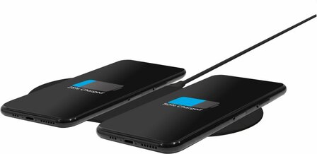 Mobiparts Dual Fast Wireless Charging Pad | Draadloze Oplader 10W Qi | Zwart