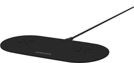 Mobiparts Dual Fast Wireless Charging Pad | Draadloze Oplader 10W Qi | Zwart
