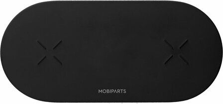 Mobiparts Dual Fast Wireless Charging Pad | Draadloze Oplader 10W Qi | Zwart