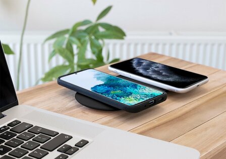 Mobiparts Dual Fast Wireless Charging Pad | Draadloze Oplader 10W Qi | Zwart