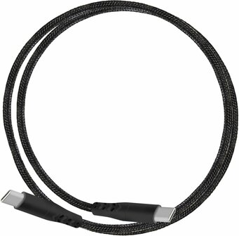 Mobiparts | USB-C naar USB-C Gevlochten Kabel | 2A | 1m | Zwart