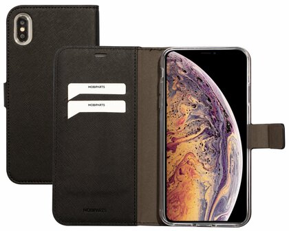 Mobiparts Saffiano Wallet Case | Apple iPhone XS Max | Black