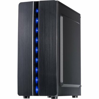 Inter-Tech Thunder Blue Light | Midi Tower Case | Zwart