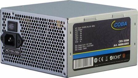 Inter-Tech Coba CES-350B power supply unit 350 W 20+4 pin ATX ATX Zilver