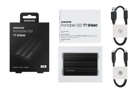 Samsung T7 Shield 2TB Portable SSD - 1.050MB/s Zwart