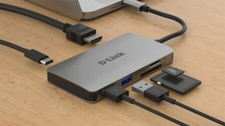 D-Link DUB-M610 | Docking Station &amp; Poortreplicator | USB-C 3.2 Gen 1 | Aluminium/Zwart