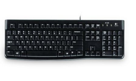 Logitech K120 Corded Keyboard toetsenbord USB QWERTZ Duits Zwart