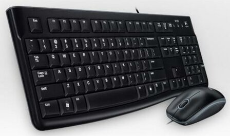 Logitech Desktop MK120 toetsenbord USB QWERTZ Duits Inclusief muis Zwart