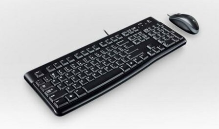 Logitech Desktop MK120 toetsenbord USB QWERTZ Duits Inclusief muis Zwart