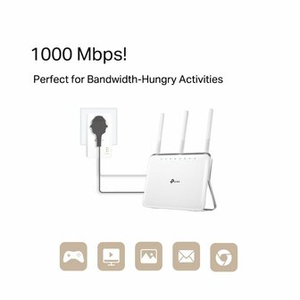 TP-Link AV1000 | Powerline Adapter Set | 1000 Mbps | Gigabit Ethernet | Starter Kit