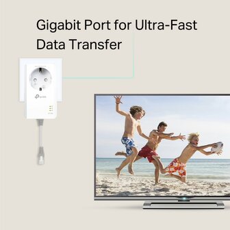 TP-Link AV1000 | Powerline Adapter Set | 1000 Mbps | Gigabit Ethernet | Starter Kit