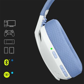 Logitech G G435 | Draadlooze Over-ear Gaming Headset | Bluetooth &amp; USB-A Receiver | Wit/Lilac