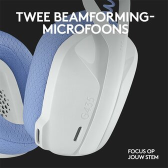 Logitech G G435 | Draadlooze Over-ear Gaming Headset | Bluetooth &amp; USB-A Receiver | Wit/Lilac