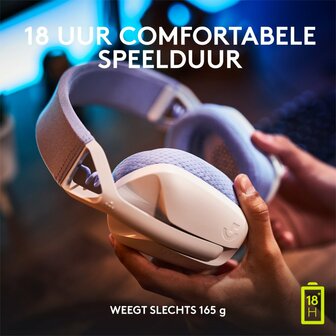Logitech G G435 | Draadlooze Over-ear Gaming Headset | Bluetooth &amp; USB-A Receiver | Wit/Lilac