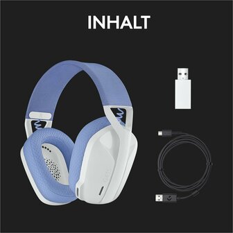 Logitech G G435 | Draadlooze Over-ear Gaming Headset | Bluetooth &amp; USB-A Receiver | Wit/Lilac