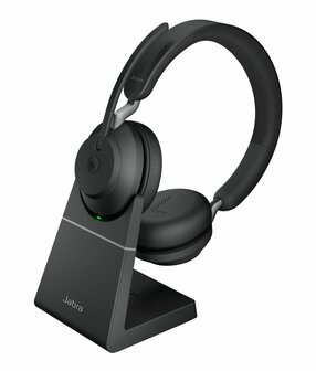 Jabra Evolve 65 | Draadloze Bluetooth On-ear Headset met Oplaadstation | Zwart