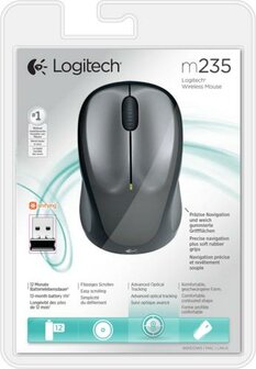 Logitech M235 | Draadloze Muis | Links- en Rechtshandig | RF | 1000 DPI | Zwart