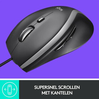 Logitech M500s Advanced | Bedrade Muis | USB-A | 4000 DPI | Zwart/Zilver
