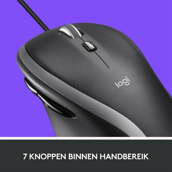 Logitech M500s Advanced | Bedrade Muis | USB-A | 4000 DPI | Zwart/Zilver