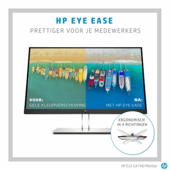 HP E-Series E22 G4 54,6 cm (21.5&quot;) 1920 x 1080 Pixels Full HD LCD Zwart, Zilver