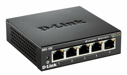 D-Link DGS-105 netwerk-switch Unmanaged Zwart