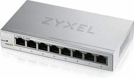 Zyxel GS1200-8 | Managed Switch | 8-poorts | Gigabit Ethernet (10/100/1000) | Web-managed | Zilver