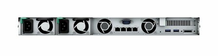 Synology RS822RP+ | 4-Bay 1U Rackmount NAS | AMD Ryzen V1500B | 2GB DDR4 ECC (Uitbreidbaar tot 32GB) | Redundante Voeding | 4x 1GbE LAN | PCIe 3.0 | DSM