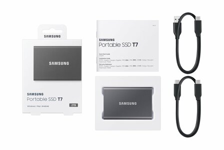 Samsung T7 2TB Portable SSD - 1.050MB/s Grijs