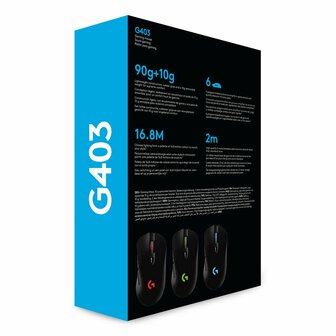 Logitech G403 Hero | Draadloze Gaming Muis | RF-Draadloos | 25.600 DPI | Zwart