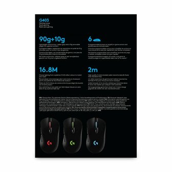 Logitech G403 Hero | Draadloze Gaming Muis | RF-Draadloos | 25.600 DPI | Zwart