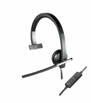 Logitech H650e | Bedraade On-ear Mono Headset | USB-A | Zwart/Zilver