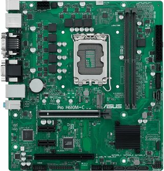 ASUS Pro H610M-C-CSM | Socket LGA 1700 | Intel H610 | 2xDDR5 | Micro-ATX | Moederbord