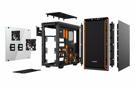 be quiet! Pure Base 600 Window | Midi Tower Case | Zwart/Oranje