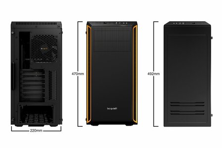 be quiet! Pure Base 600 Window | Midi Tower Case | Zwart/Oranje