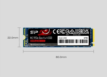 Silicon Power UD85 | 1TB NVMe SSD | M.2 | Gen4 | 3.600MB/s