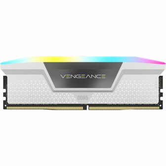 Corsair Vengeance RGB Wit | 32GB 2x16GB DDR5 | 6000MHz | DIMM | CL40 | Geheugenmodule | RAM