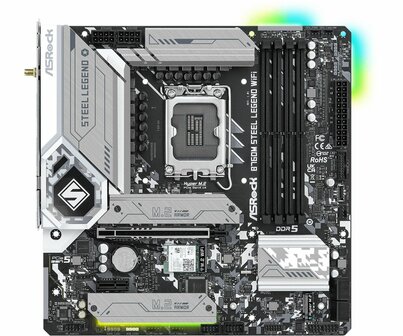 Asrock B760M Steel Legend WiFi | Socket LGA 1700 | Intel B760 | 4xDDR5 | Micro-ATX | Moederbord