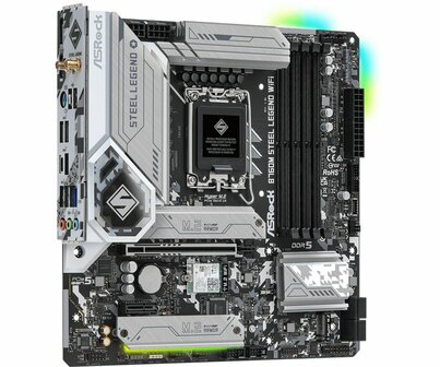 Asrock B760M Steel Legend WiFi | Socket LGA 1700 | Intel B760 | 4xDDR5 | Micro-ATX | Moederbord