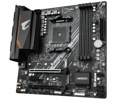 Gigabyte B550M AORUS ELITE | Socket AM4 | AMD B550 | 4xDDR4 | Micro-ATX | Moederbord