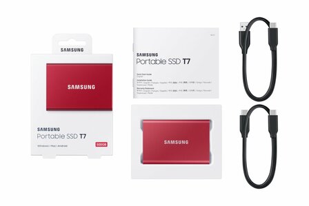 Samsung Portable SSD T7 500 GB Rood