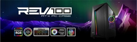 Sharkoon REV100 RGB | Midi Tower Case | Zwart