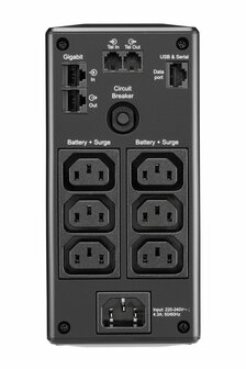 APC Back-UPS Pro BR900MI | 900 VA | 6x IEC C13 Stopcontacten | AVR Spanningstabilisatie | LCD-Statusdisplay