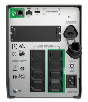 APC Smart-UPS SMT1500IC | 1500 VA / 1000 W | 8x IEC C13 Stopcontacten | Zuivere Sinusgolf | AVR Spanningsregeling | LCD-scherm | SmartConnect