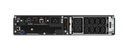 APC Smart-UPS SRT3000RMXLI-NC | 3000 VA / 2700 W | 2U Rackmount | 8x IEC C13 &amp; 2x IEC C19 Stopcontacten | Zuivere Sinusgolf | Dubbele Conversie Online | AVR Spanningsregeling | LCD-scherm | Ingebouwde Netwerkkaart