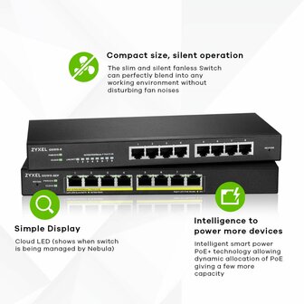 Zyxel GS1915-8 Managed L2 Gigabit Ethernet (10/100/1000) Zwart