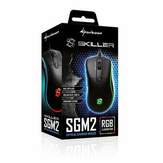 Sharkoon Skiller SGM2 | Bedrade Gaming Muis | USB-A | 6400 DPI | Zwart | RGB