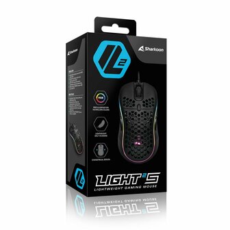 Sharkoon Light&sup2; S muis Ambidextrous USB Type-A Optisch 6200 DPI