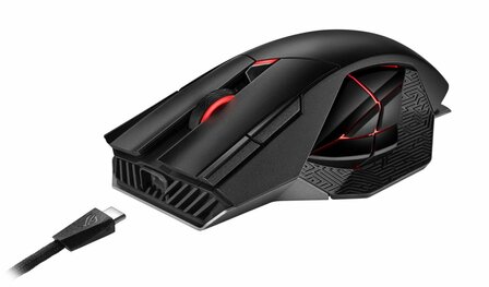 ASUS ROG Spatha X | Draadloze Gaming Muis | RF-Draadloos USB-A | 19.000 DPI | Zwart | RGB